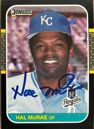 Hal McRae Signed 1987 Donruss Baseball Card - Kansas City Royals - PastPros