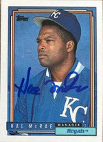 Hal McRae Signed 1992 Topps Baseball Card - Kansas City Royals