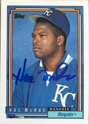 Hal McRae Signed 1992 Topps Baseball Card - Kansas City Royals - PastPros