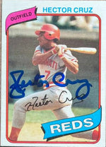 Hector Cruz Signed 1980 Topps Baseball Card - Cincinnati Reds