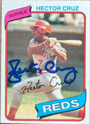 Hector Cruz Signed 1980 Topps Baseball Card - Cincinnati Reds
