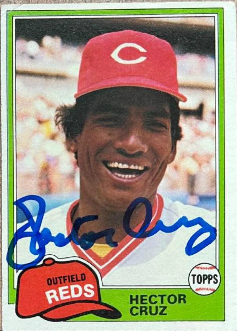 Hector Cruz Signed 1981 Topps Baseball Card - Cincinnati Reds