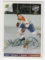 Henri Richard Signed 1991 - 92 Ultimate Original Six Hockey Card - Montreal Canadiens - PastPros