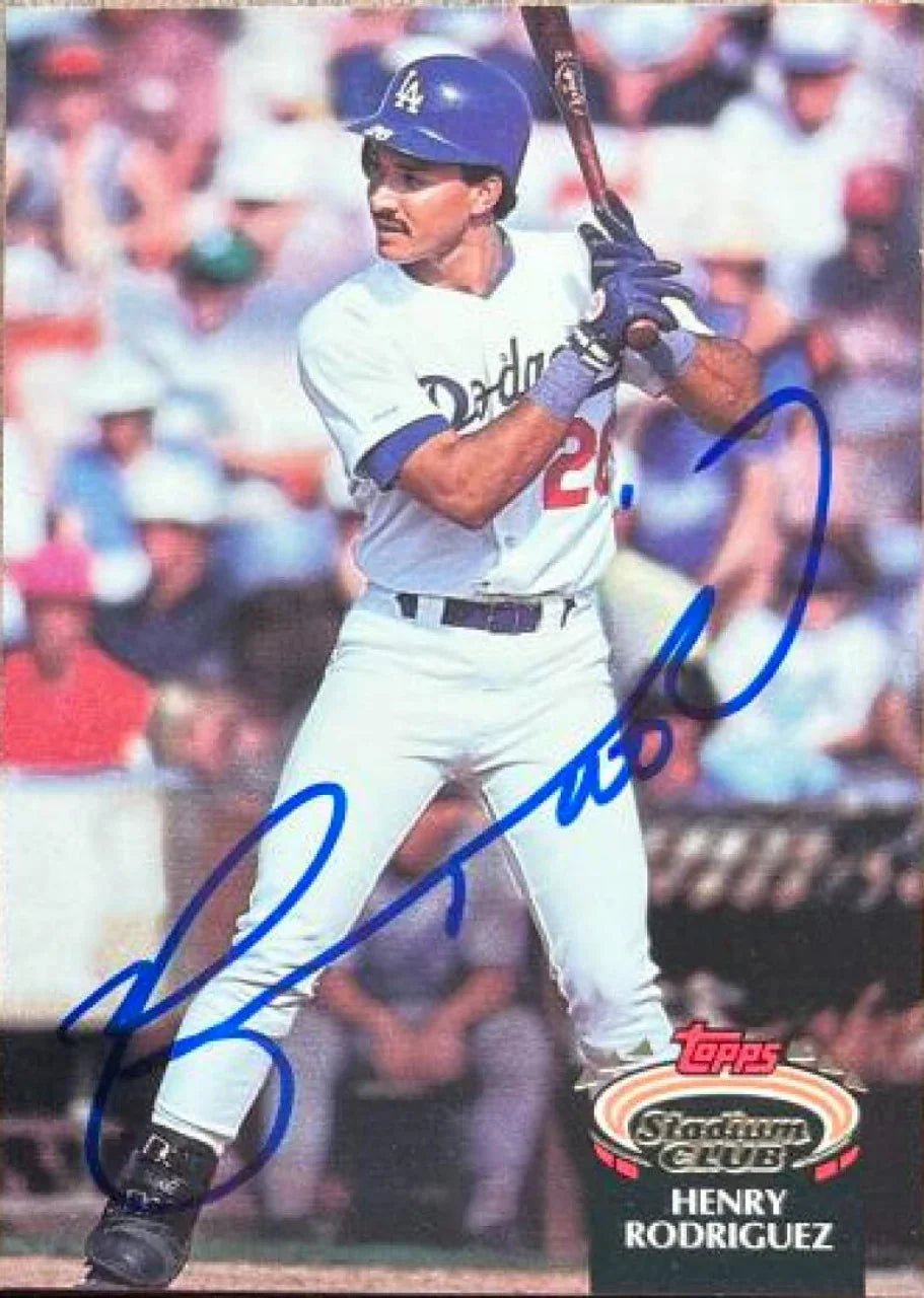 Henry Rodriguez Signed 1992 Stadium Club Baseball Card - Los Angeles Dodgers