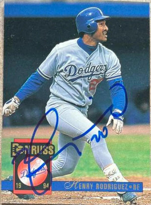Henry Rodriguez Signed 1994 Donruss Baseball Card - Los Angeles Dodgers