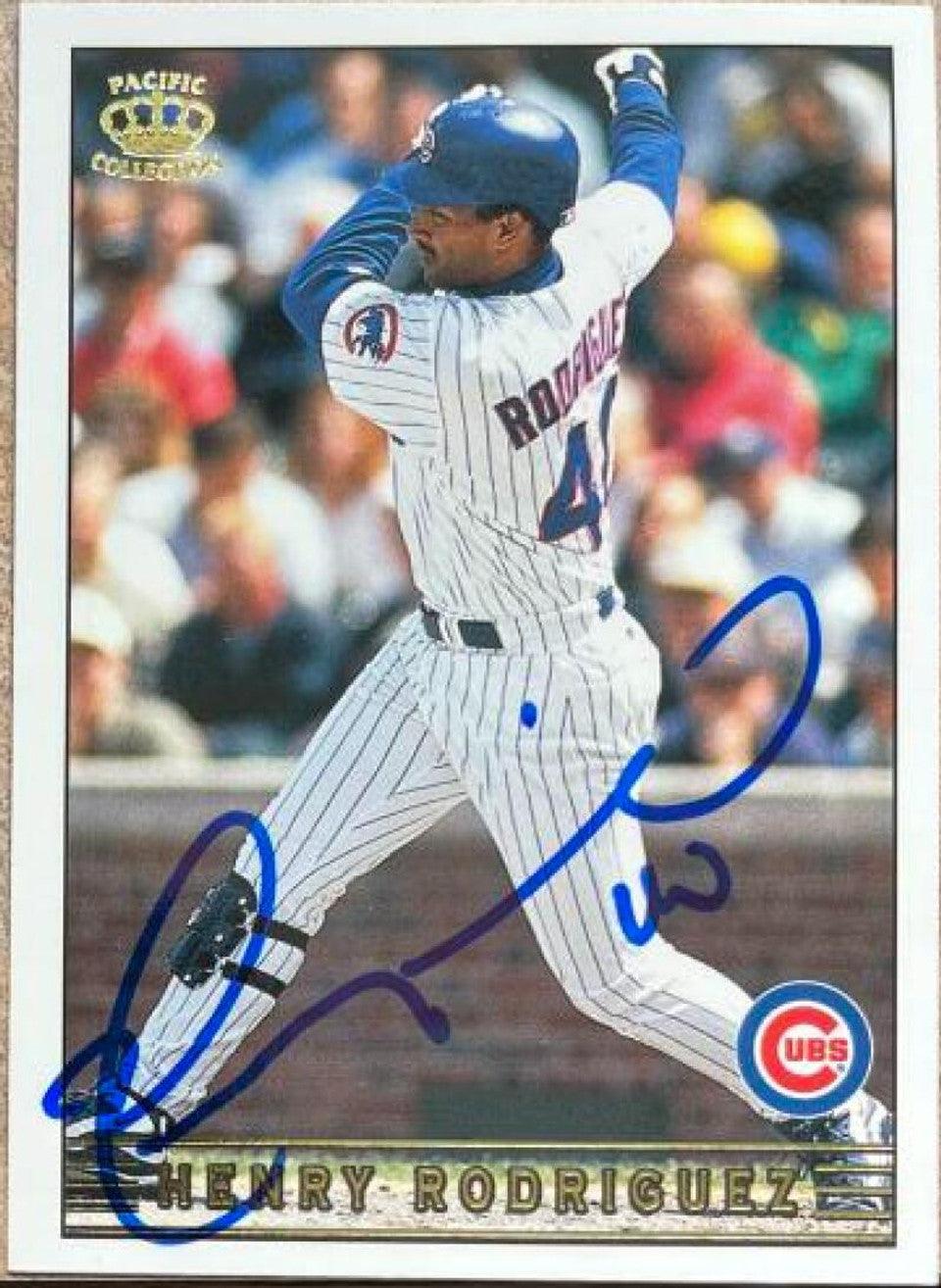 Henry Rodriguez Signed 1999 Pacific Crown Collection Baseball Card - Chicago Cubs - PastPros