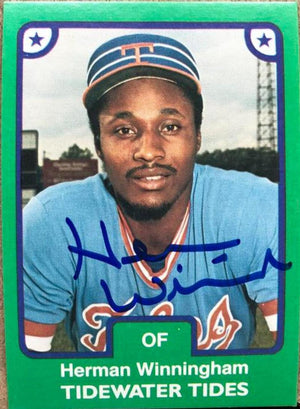 Herm Winningham Signed 1984 TCMA Baseball Card - Tidewater Tides - PastPros