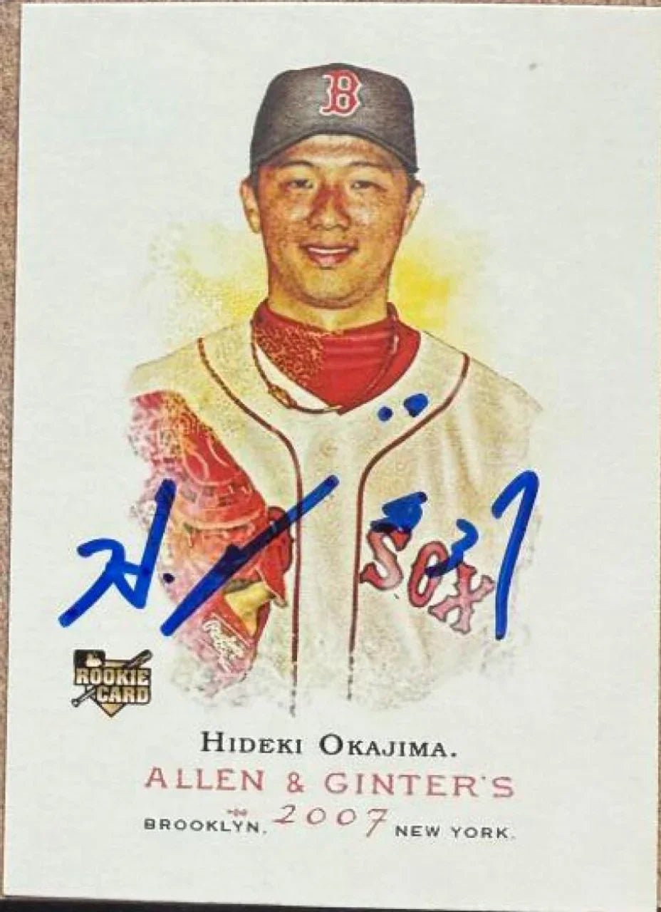 Hideki Okajima Signed 2007 Allen & Ginter Baseball Card - Boston Red Sox