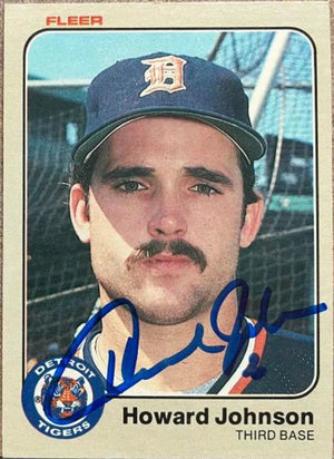 Howard Johnson Signed 1983 Fleer Baseball Card - Detroit Tigers