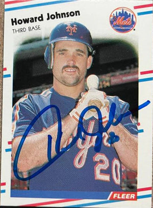 Howard Johnson Signed 1988 Fleer Baseball Card - New York Mets