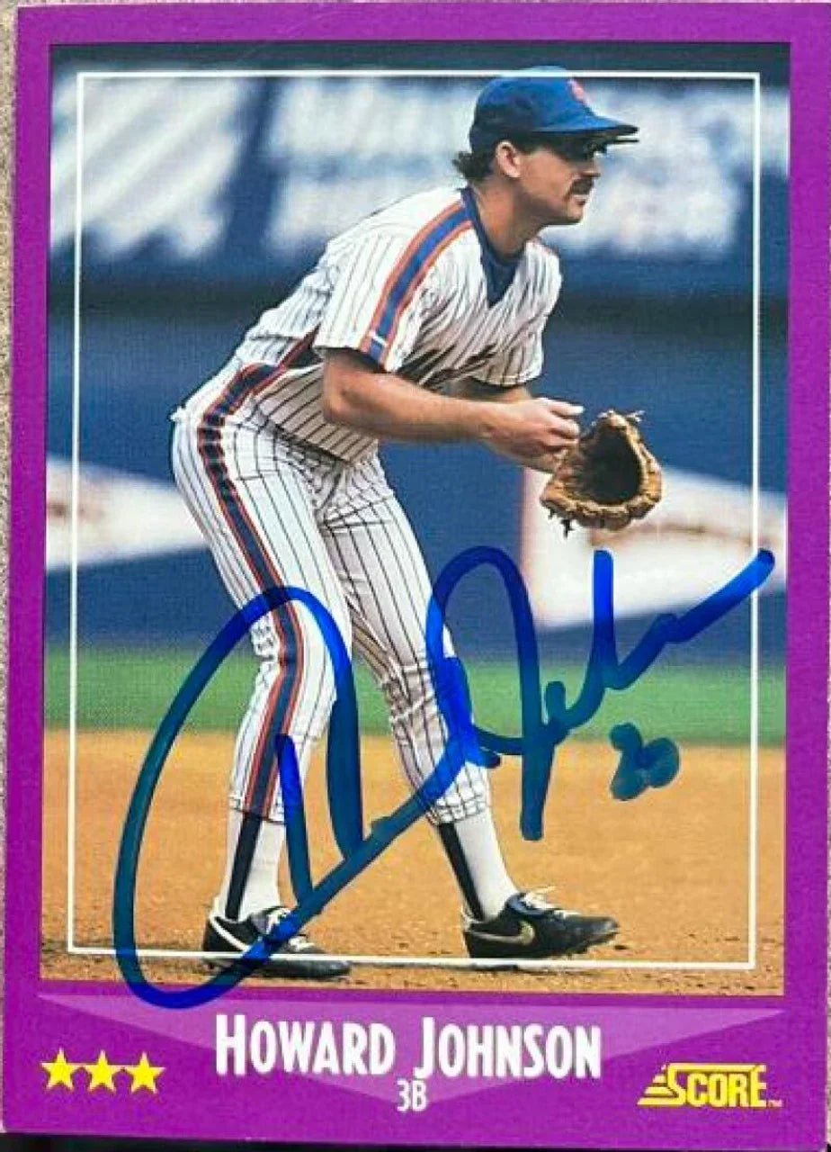Howard Johnson Signed 1988 Score Baseball Card - New York Mets