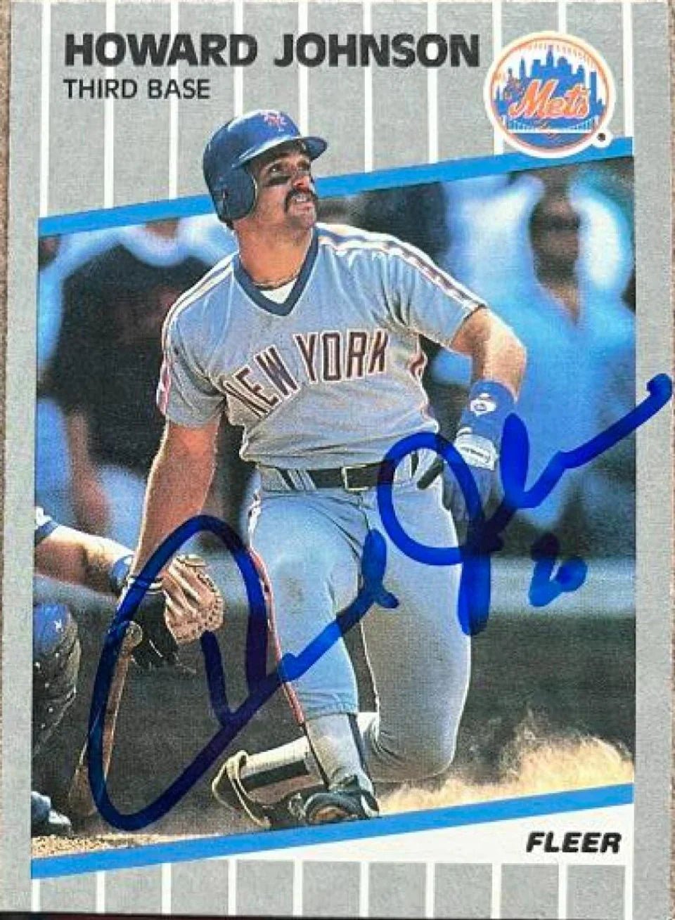 Howard Johnson Signed 1989 Fleer Baseball Card - New York Mets
