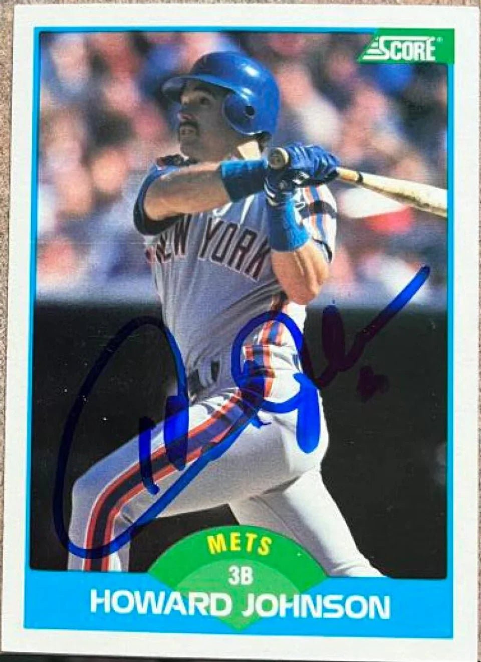 Howard Johnson Signed 1989 Score Baseball Card - New York Mets