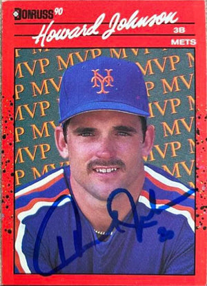 Howard Johnson Signed 1990 Donruss Bonus MVPs Baseball Card - New York Mets