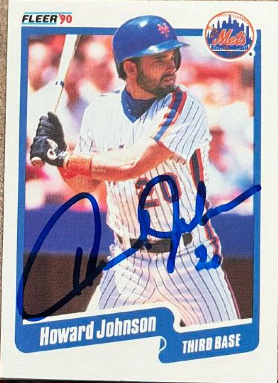 Howard Johnson Signed 1990 Fleer Baseball Card - New York Mets