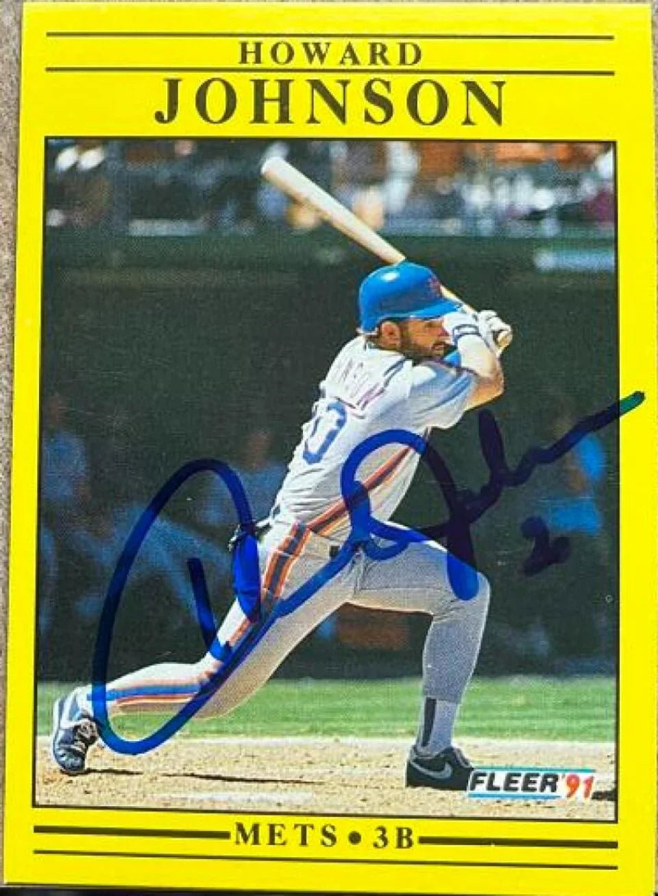 Howard Johnson Signed 1991 Fleer Baseball Card - New York Mets