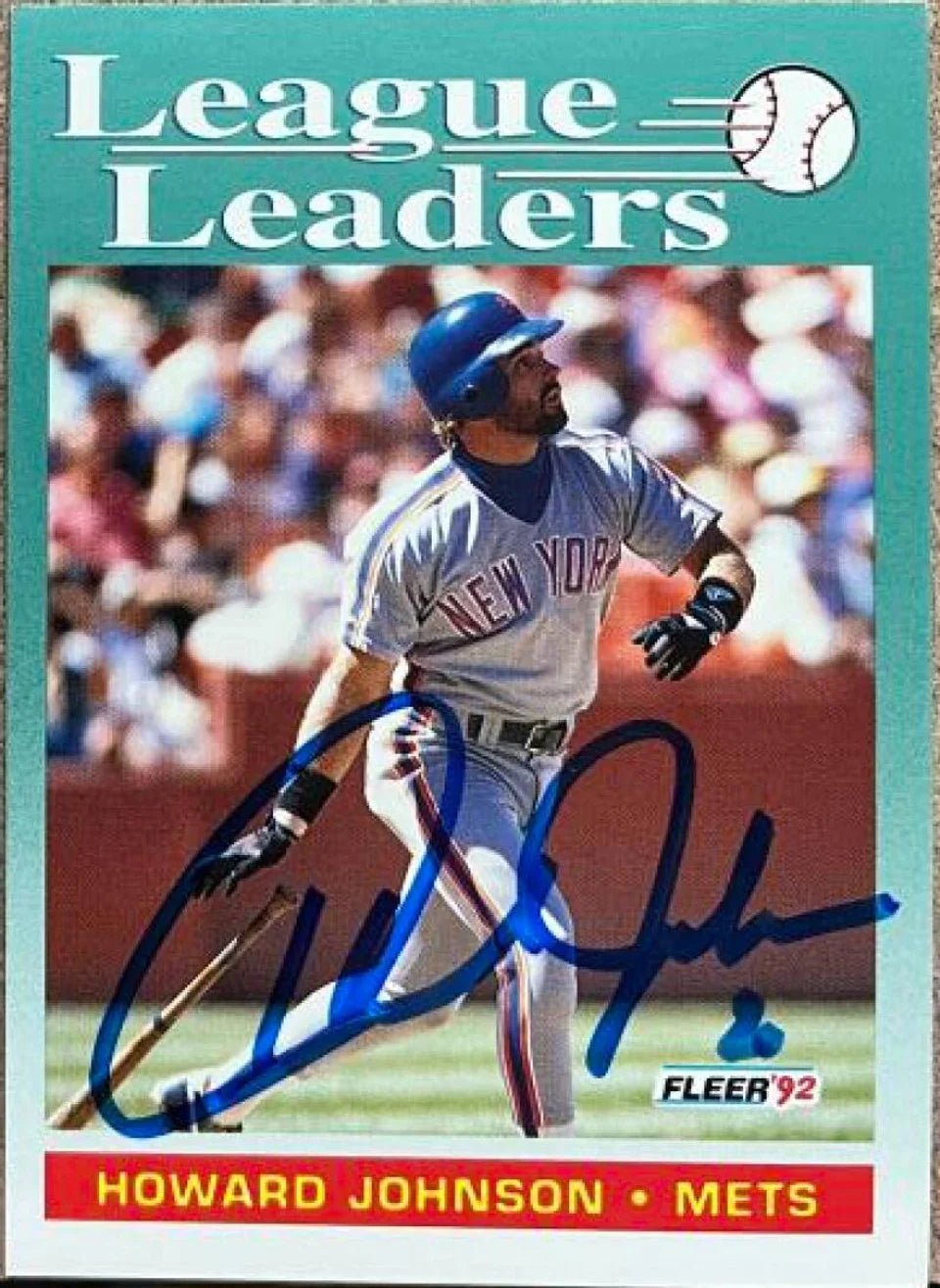 Howard Johnson Signed 1992 Fleer Baseball Card - New York Mets #689