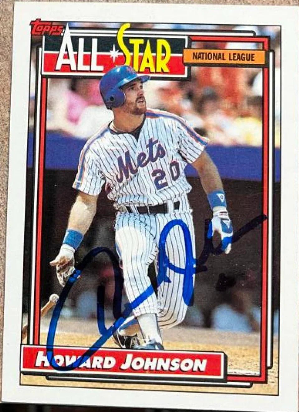 Howard Johnson Signed 1992 Topps Baseball Card - New York Mets #388