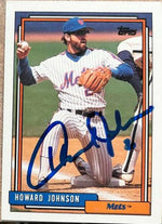 Howard Johnson Signed 1992 Topps Baseball Card - New York Mets #590