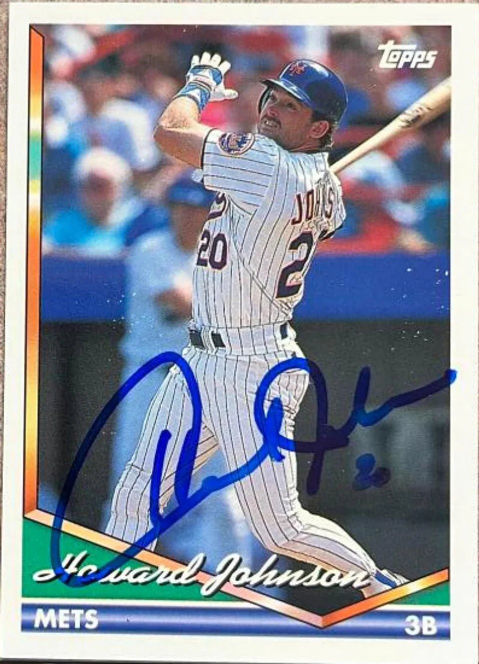 Howard Johnson Signed 1994 Topps Baseball Card - New York Mets