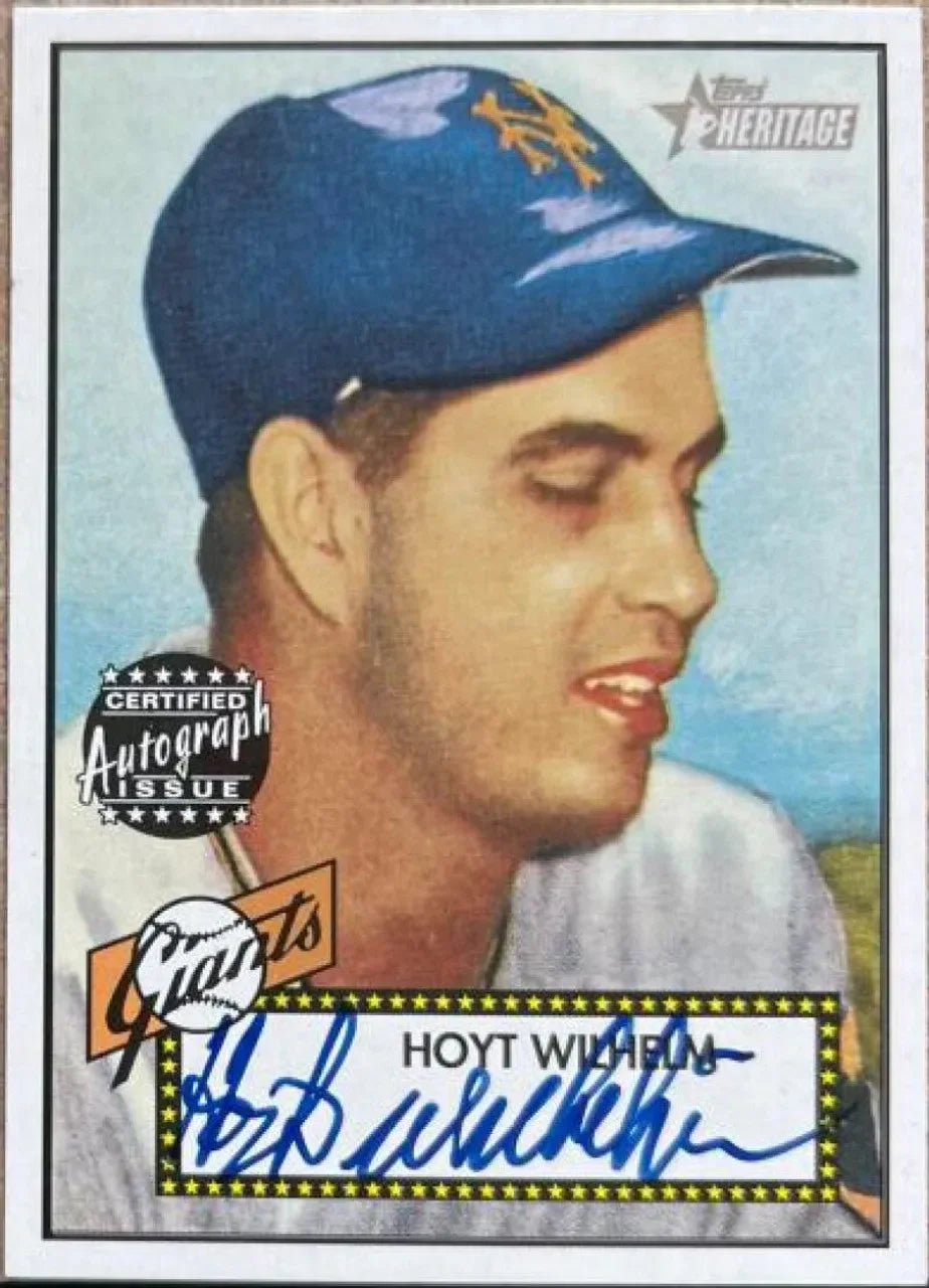 Hoyt Wilhelm Signed 2001 Topps Heritage Autographs Baseball Card - New York Giants - PastPros