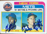 Hubie Brooks & Mike Scott Dual Signed 1982 Topps Leaders Baseball Card - New York Mets