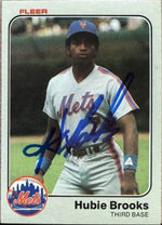 Hubie Brooks Signed 1983 Fleer Baseball Card - New York Mets