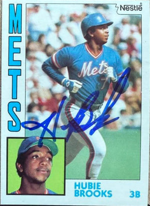Hubie Brooks Signed 1984 Nestle Baseball Card - New York Mets