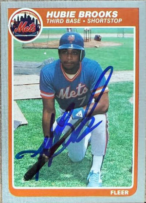 Hubie Brooks Signed 1985 Fleer Baseball Card - New York Mets