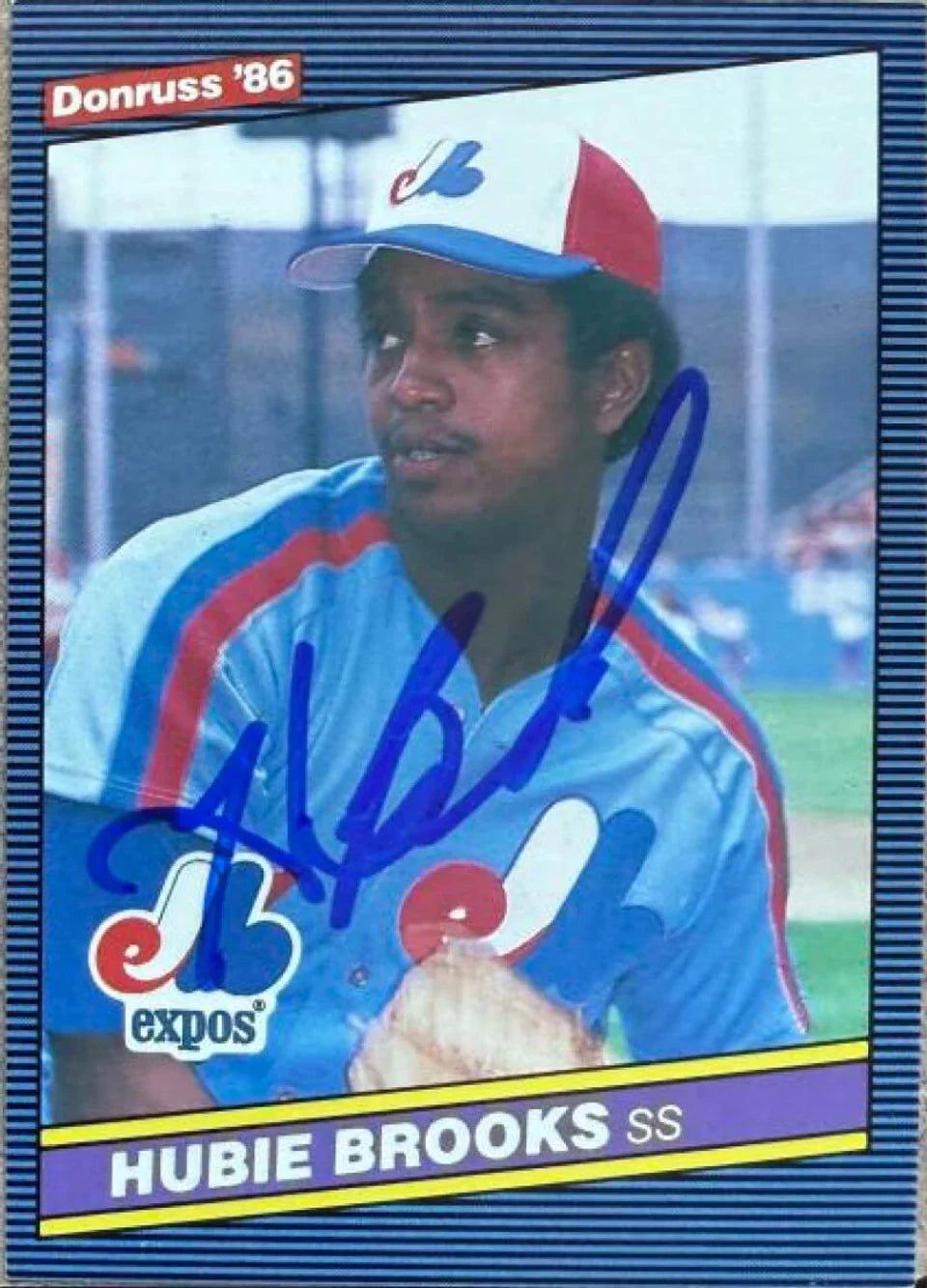 Hubie Brooks Signed 1986 Donruss Baseball Card - Montreal Expos
