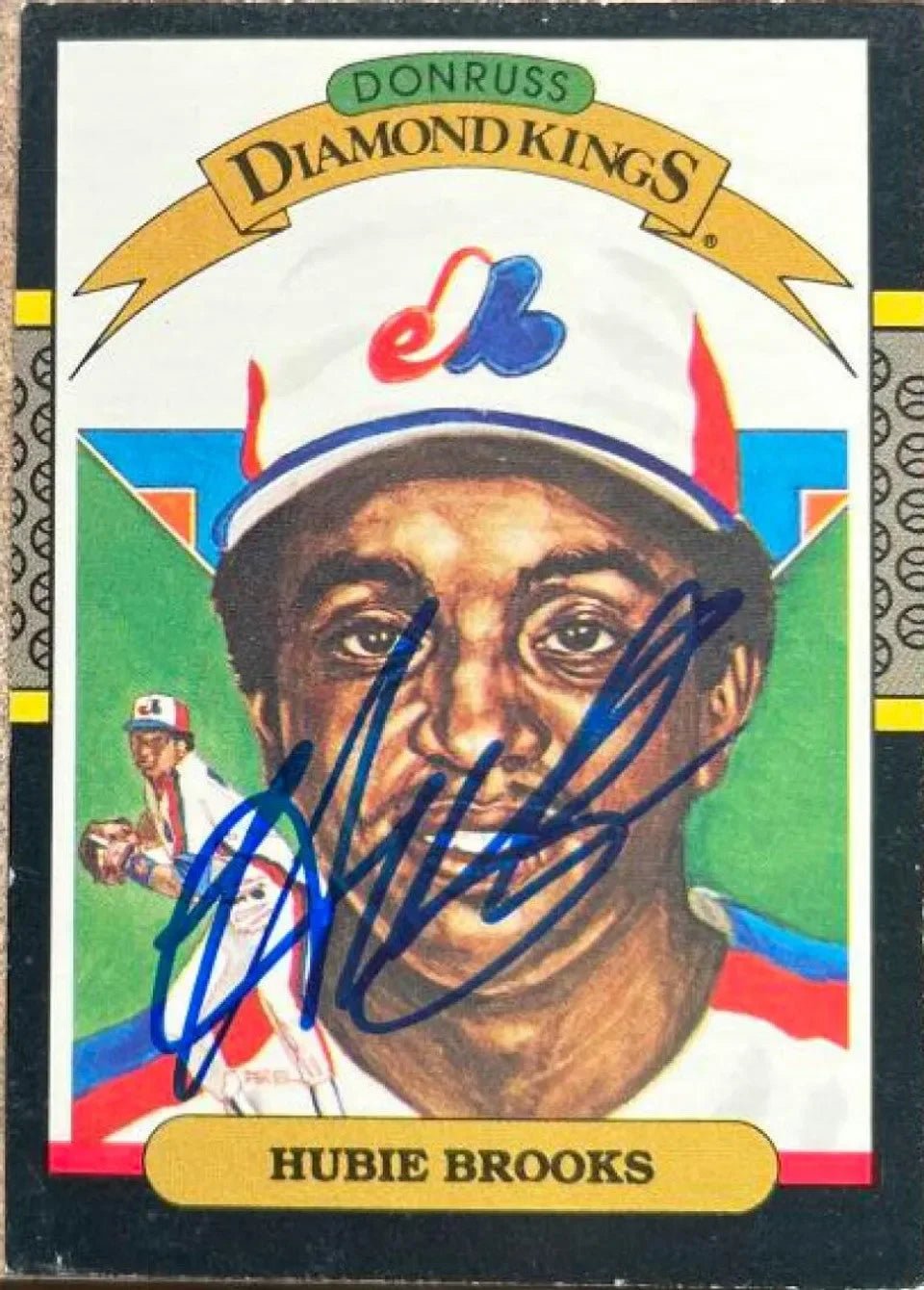 Hubie Brooks Signed 1987 Donruss Diamond Kings Baseball Card - Montreal Expos #17