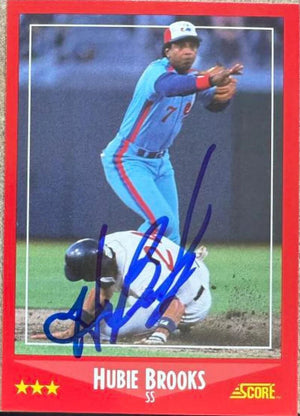 Hubie Brooks Signed 1988 Score Baseball Card - Montreal Expos