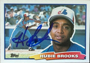 Hubie Brooks Signed 1988 Topps Big Baseball Card - Montreal Expos