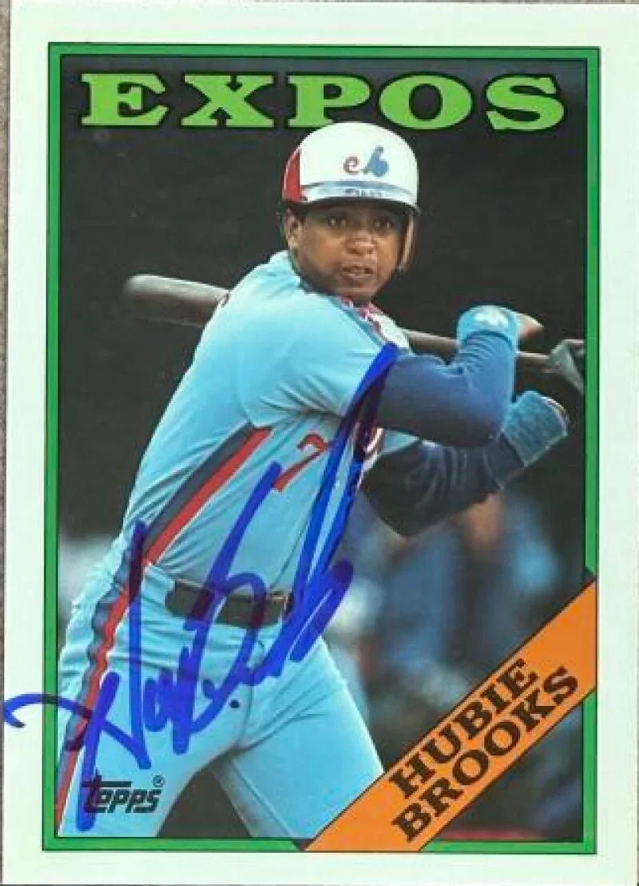 Hubie Brooks Signed 1988 Topps TIFFANY Baseball Card - Montreal Expos