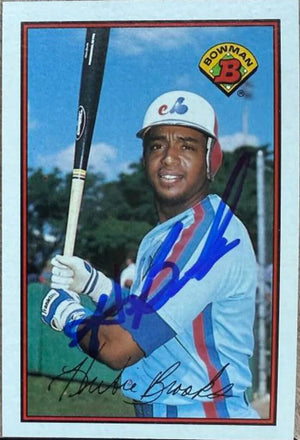 Hubie Brooks Signed 1989 Bowman Baseball Card - Montreal Expos