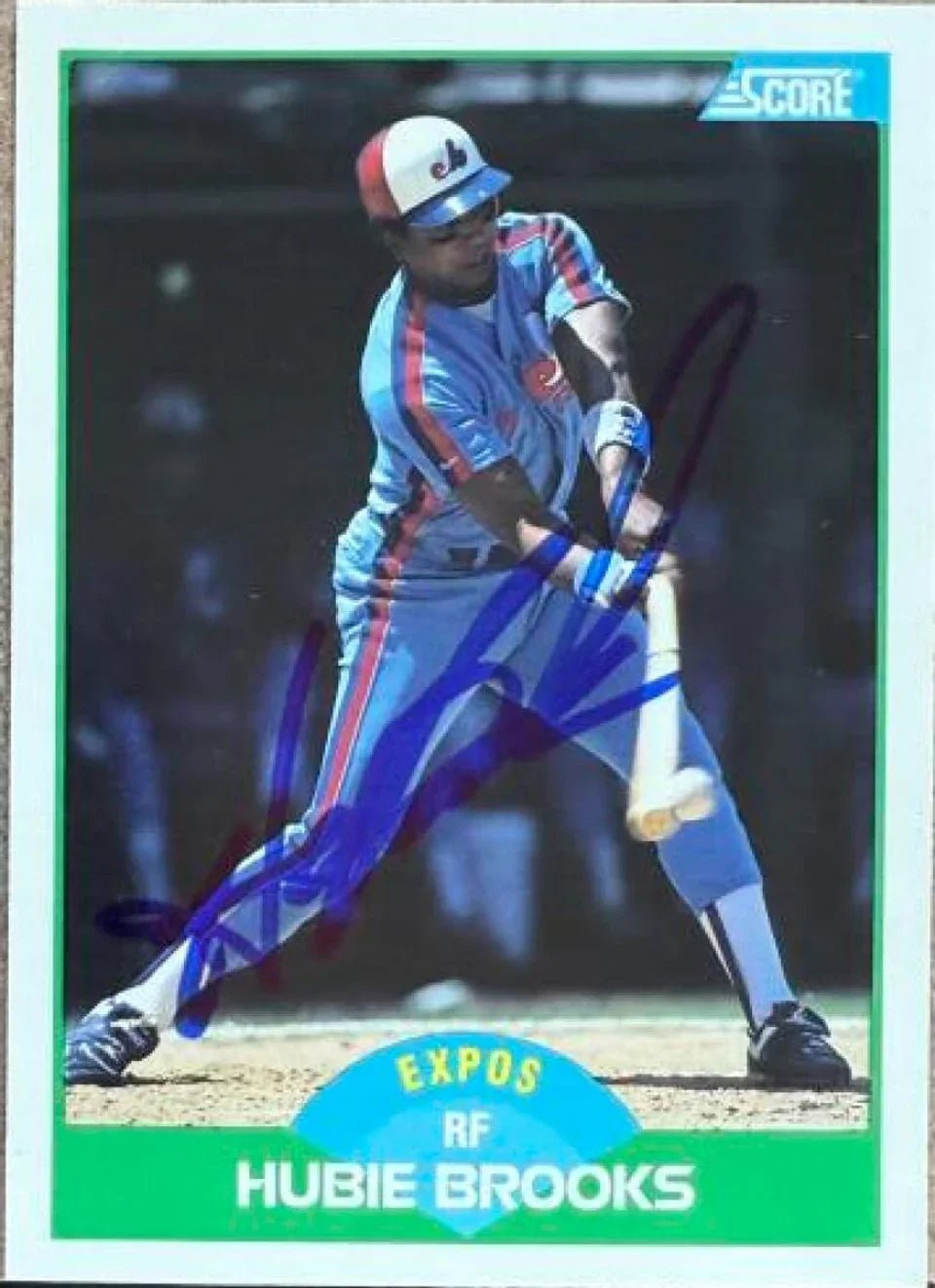 Hubie Brooks Signed 1989 Score Baseball Card - Montreal Expos - PastPros