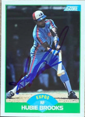 Hubie Brooks Signed 1989 Score Baseball Card - Montreal Expos - PastPros
