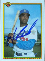 Hubie Brooks Signed 1990 Bowman Baseball Card - Los Angeles Dodgers