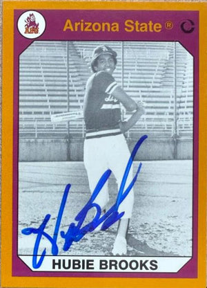 Hubie Brooks Signed 1990 Collegiate Collection Baseball Card - Arizona State Sun Devils