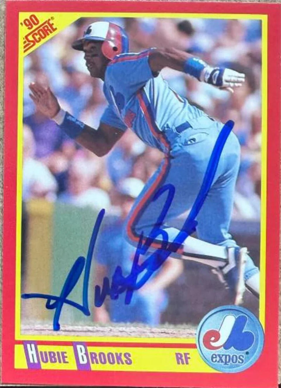 Hubie Brooks Signed 1990 Score Baseball Card - Montreal Expos