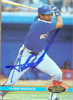 Hubie Brooks Signed 1991 Stadium Club Baseball Card - New York Mets