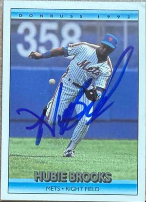 Hubie Brooks Signed 1992 Donruss Baseball Card - New York Mets
