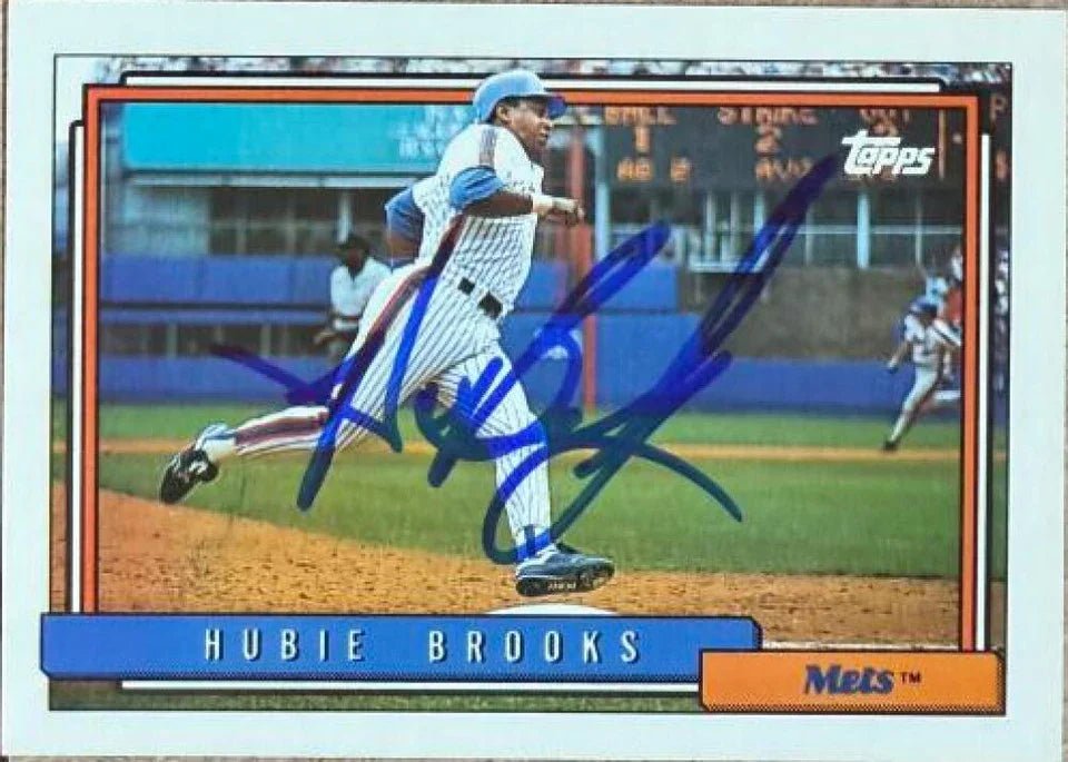Hubie Brooks Signed 1992 Topps Baseball Card - New York Mets