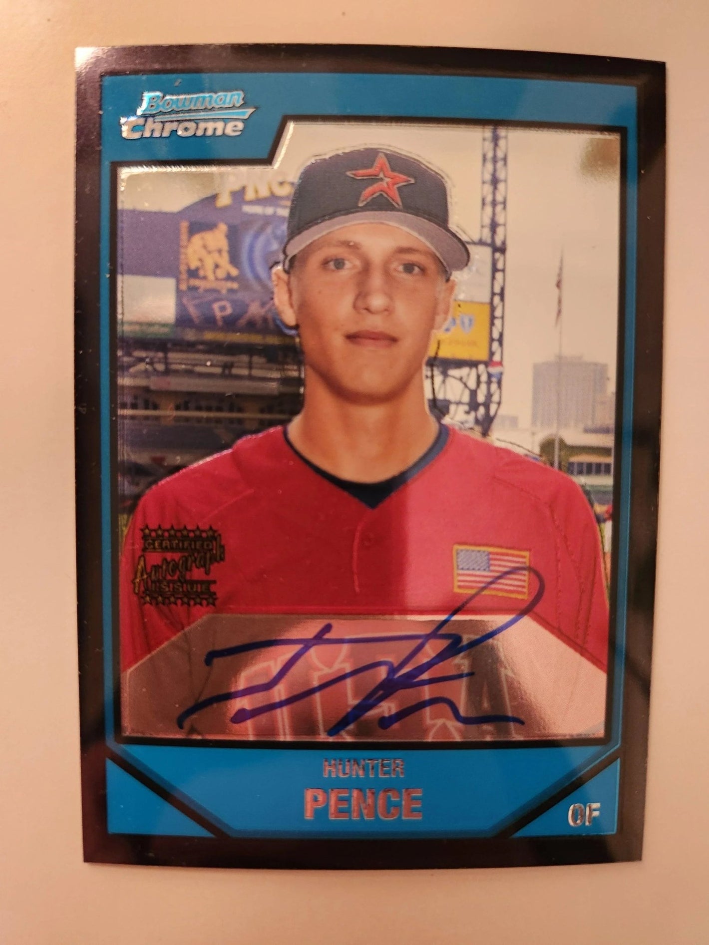 Hunter Pence Signed 2007 Bowman Chrome Prospects Baseball Card - Houston Astros #BC248 AU