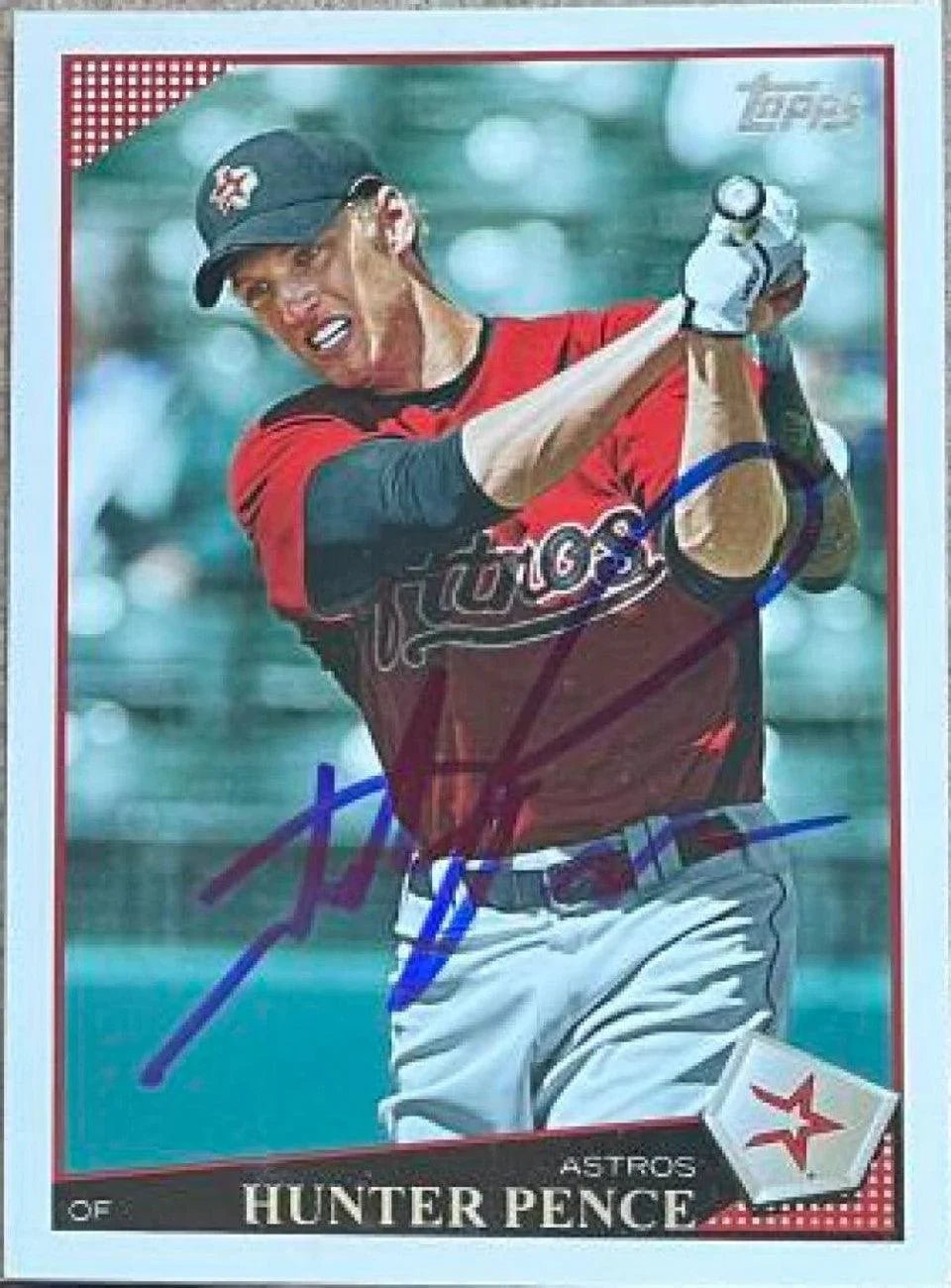 Hunter Pence Signed 2009 Topps Baseball Card - Houston Astros