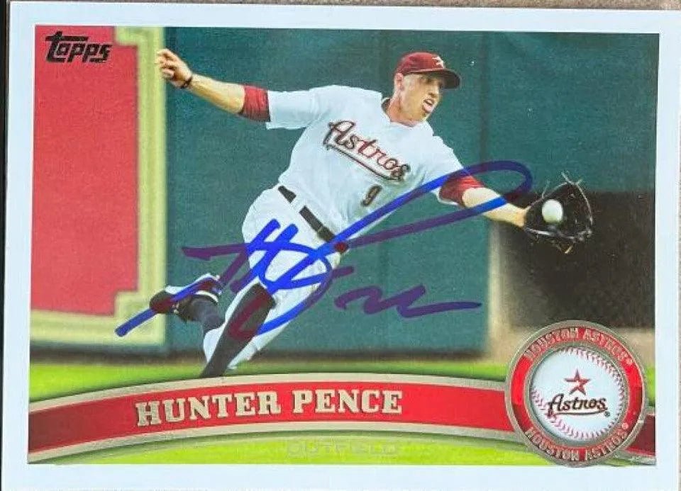 Hunter Pence Signed 2011 Topps Baseball Card - Houston Astros