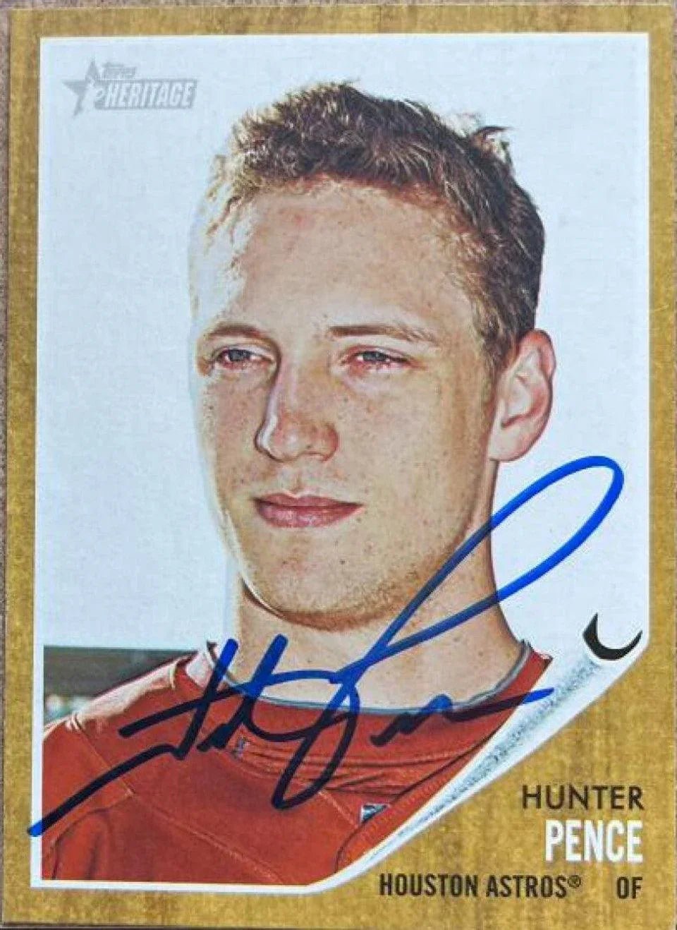 Hunter Pence Signed 2011 Topps Heritage Baseball Card - Houston Astros