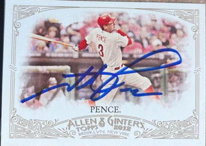Hunter Pence Signed 2012 Allen & Ginter Baseball Card - Philadelphia Phillies - PastPros