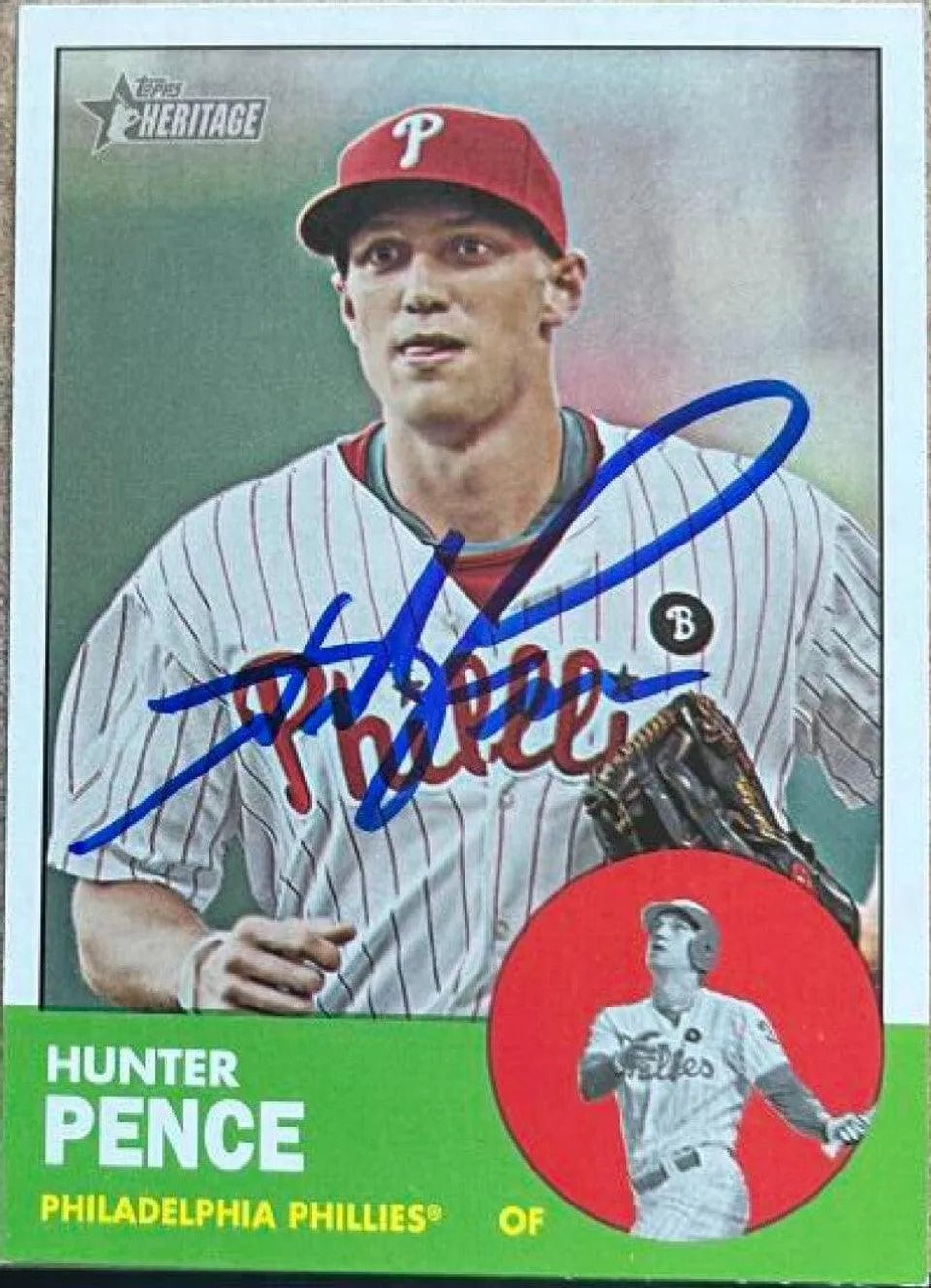 Hunter Pence Signed 2012 Topps Heritage Baseball Card - Philadelphia Phillies