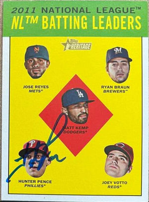 Hunter Pence Signed 2012 Topps Heritage Leaders Baseball Card - Philadelphia Phillies - PastPros